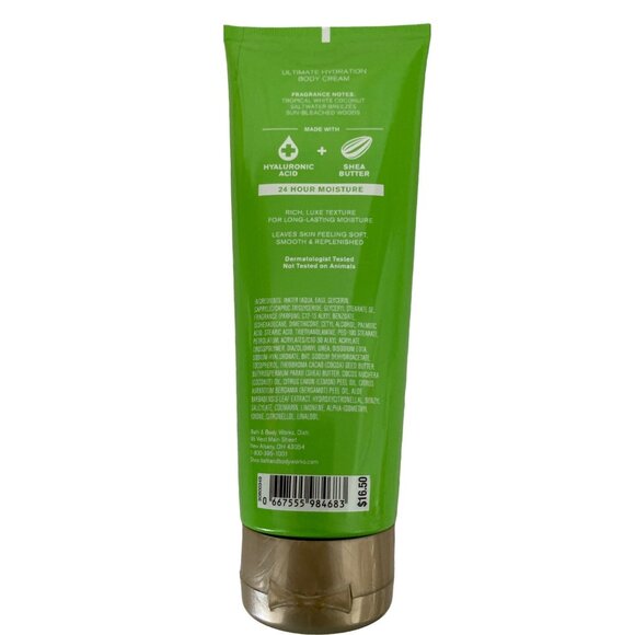 Waikiki Beach Coconut Bath & Body Works Cream 8 oz. NEW Hydration - Picture 2 of 2